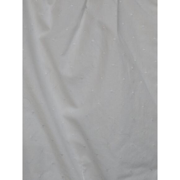 Pendleton White Emb Dot Cotton 3/4 Sleeve Button Down Balloon Hem Blouse Size 10 - Picture 3 of 7